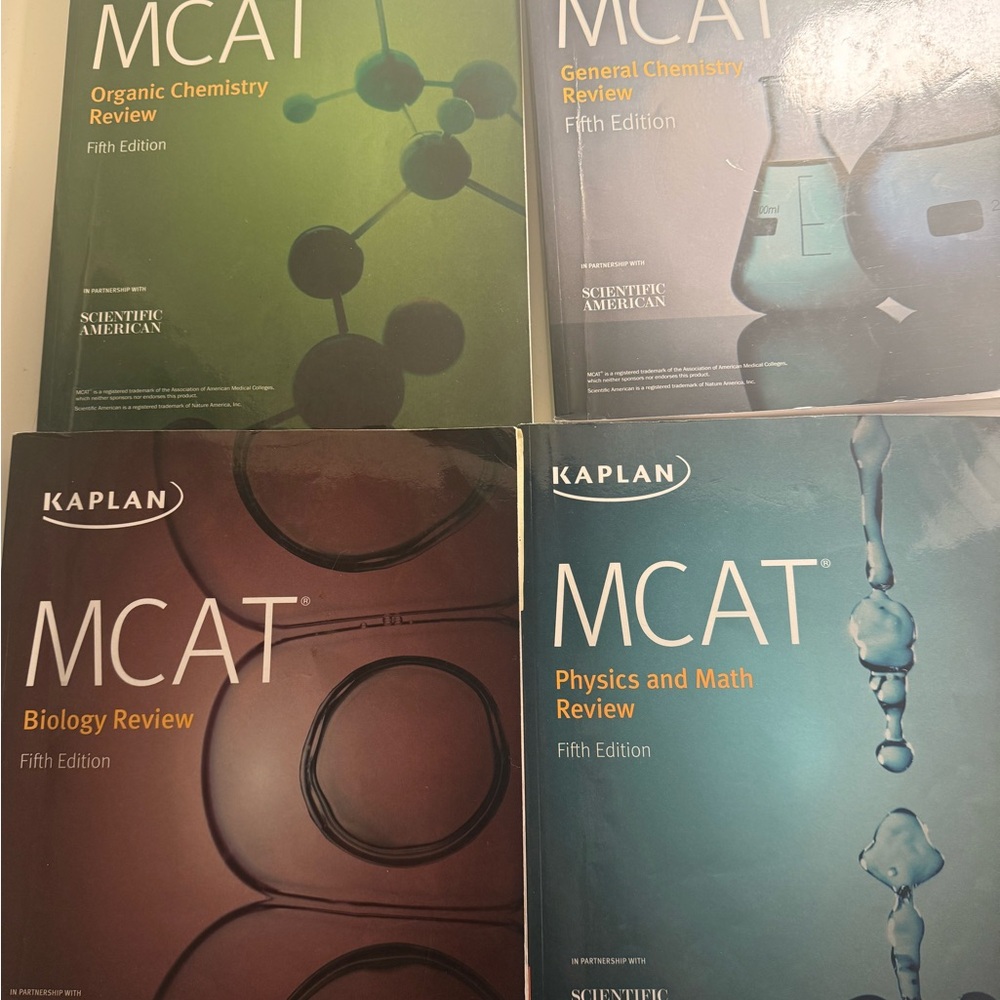 Kaplan MCAT review books.set of 4 fifth edition